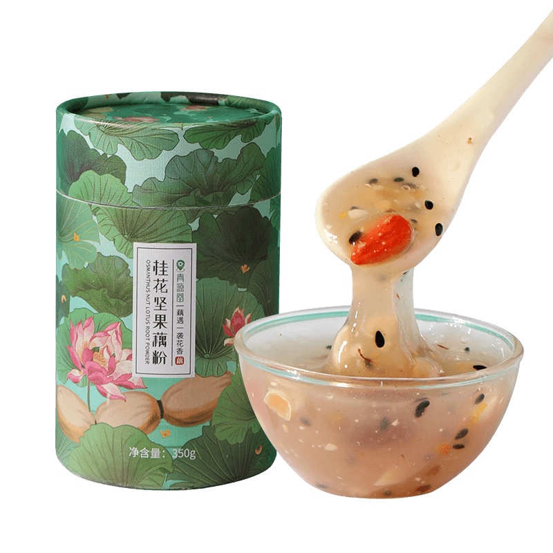 买一发二] 青源堂牌桂花坚果藕粉350g/罐 坚果藕粉营养早餐特产速食冲饮