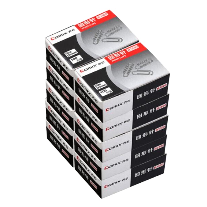 齐心(Comix) B3500 回形针 曲别针 29mm3# 100枚/盒 10盒装