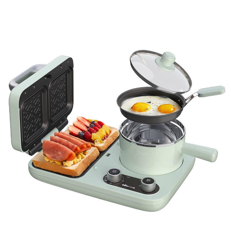 小熊（Bear）烤面包机多士炉三明治机电饼铛电热锅电火锅电蒸锅多功能早餐机