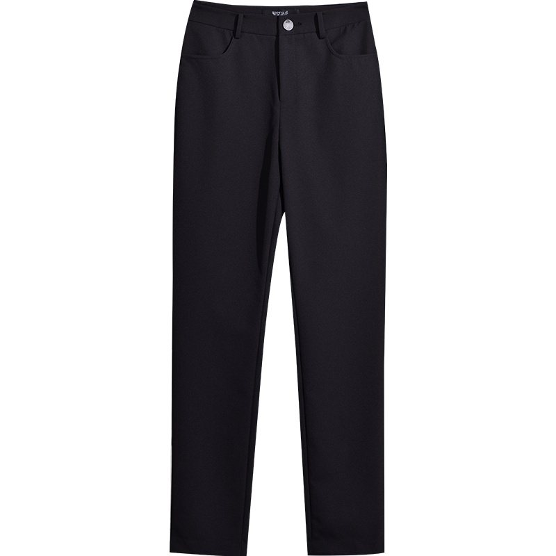 娅丽达女裤2019秋季新款直筒休闲裤女职业西装裤黑色裤子显瘦长裤I3304