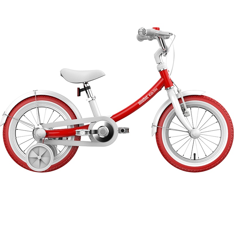 ninebot儿童自行车 14寸女款红色儿童单车 纳恩博童车带可拆卸辅助轮