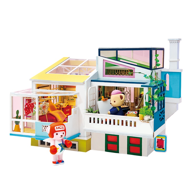 若态若来diy泰迪小屋 手工制作拼装模型珍藏艺术屋玩具创意拼插拼图带手办男生女生生日礼物 TD05恋恋拳击