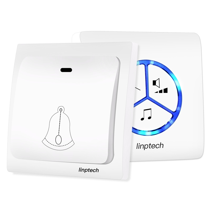 领普科技(Linptech)无线门铃家用 G1象牙白一拖一 自发电不用电池远距离别墅智能防水大音量一键静音