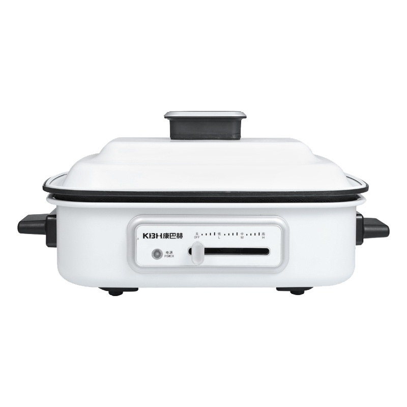 康巴赫（KBH）多功能烹饪锅 标准版（白）3盘多功能 4.5L大容量 不粘少烟 K-MP01