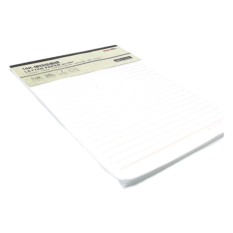 得力(deli) 信纸 3427单线信稿纸 70g 3本/包