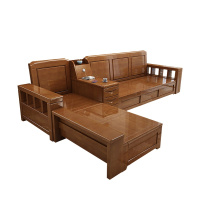 月影梳桐现代中式实木沙发客厅组合高箱储物小户型经济型布艺沙发木质家具