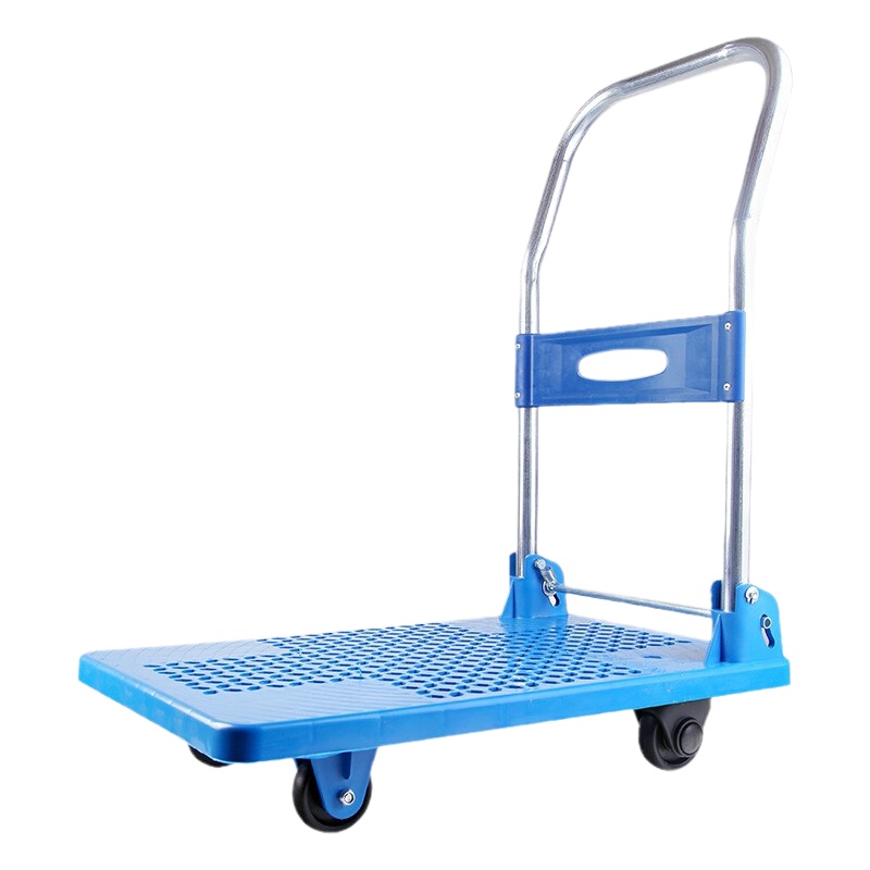 新越昌晖平板车手推车折叠小推车手拉车拖车拉货车搬运车40x63cm蓝E22020 承重约100斤