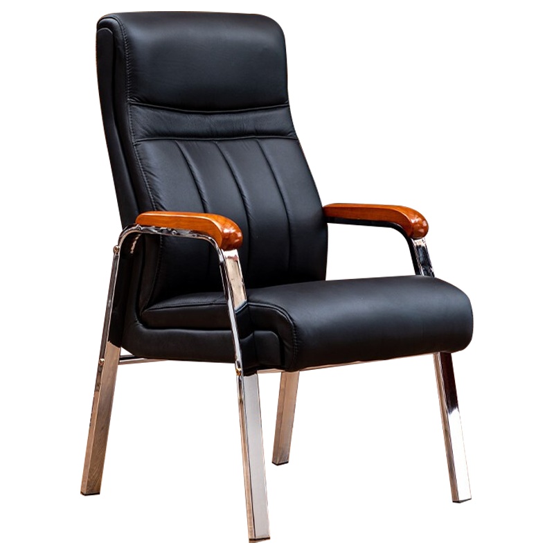 慧采云 办公椅家用舒适电脑椅简约职员会议椅实木扶手座椅子大班椅