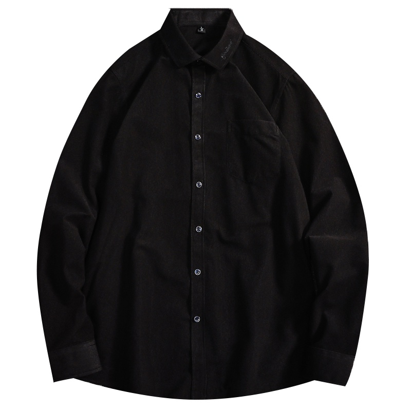 鳄鱼恤（CROCODILE） 2019新款纯色长袖衬衫男士夏季条纹修身韩版潮流商务休闲薄款衬衣男