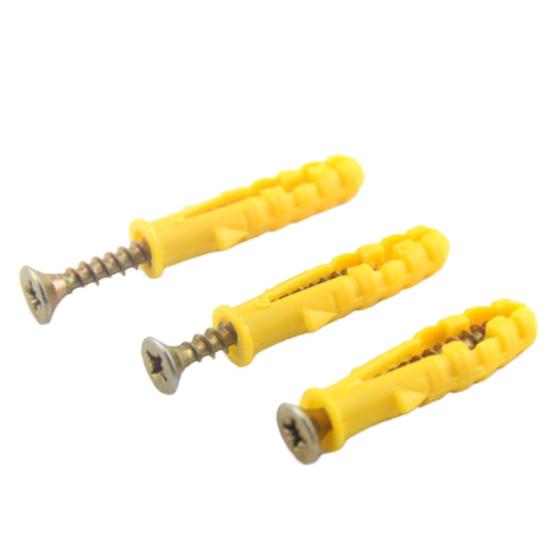 AT 小黄鱼10*50+彩锌钉 塑料膨胀管膨胀螺丝胶塞螺栓涨塞自攻螺丝套装 50套/包 单位:包 2包起订