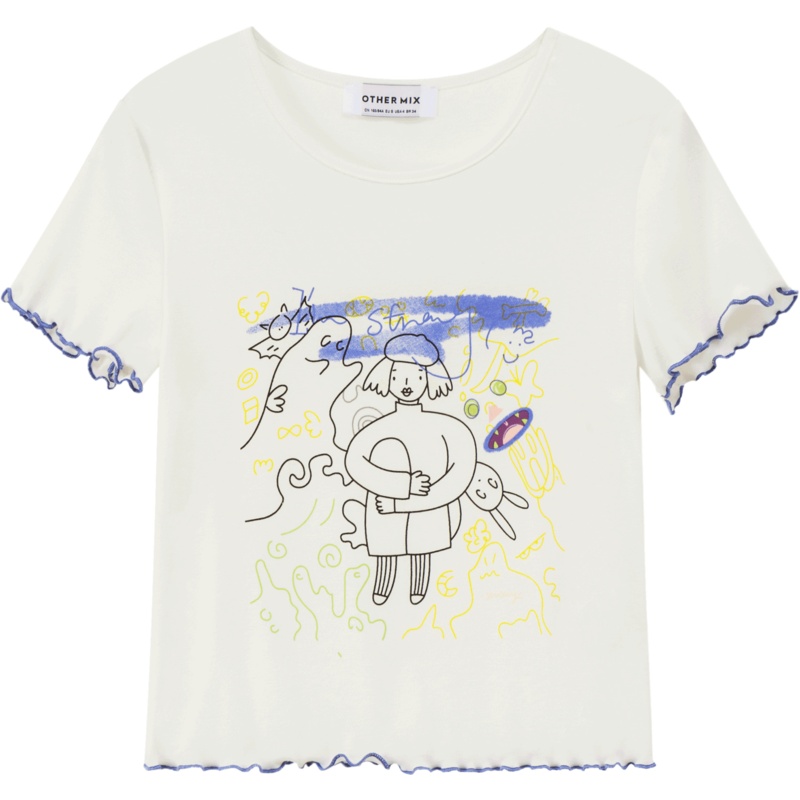 OtherMix元气bm风涂鸦T恤2021年夏季新款【IP联名】短袖女上衣潮