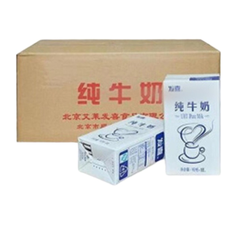 全脂牛奶 咖啡卡布奇诺打奶泡 发喜纯牛奶1L*12盒/箱 12盒