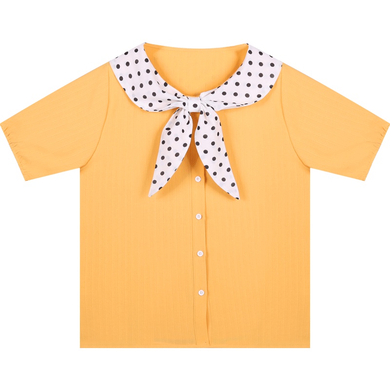 很仙的上衣洋气短袖心机衬衫设计感超仙女法式小众上衣森女夏