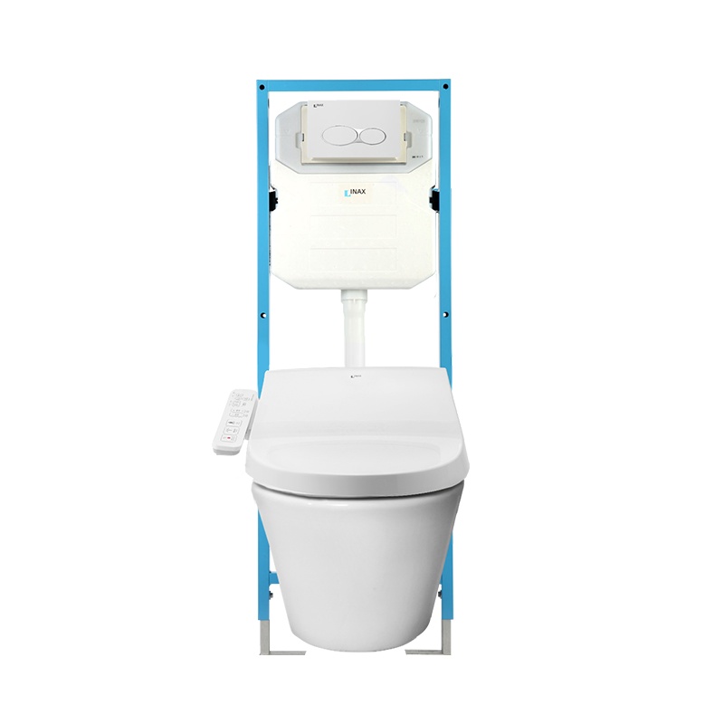 INAX日本伊奈壁挂式马桶 入墙式坐便器隐藏水箱悬空墙排智能马桶