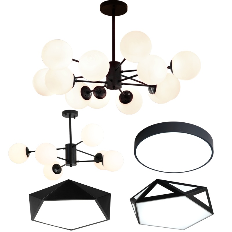 Grevol品拓PINTUO 吸顶灯LED北欧吊灯简约现代吸顶灯铁艺家用大气客厅灯卧室灯餐厅灯组合灯具套餐灯饰30M2