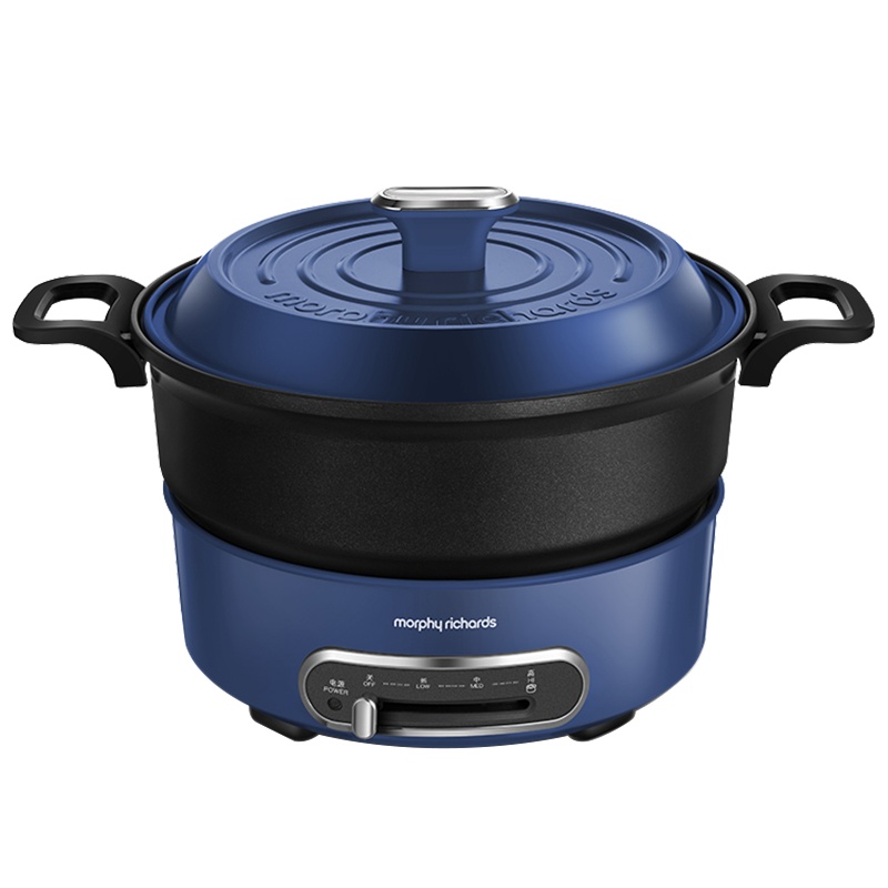 摩飞电器(MORPHY RICHARDS)多功能轻煮锅家用小圆锅摩飞网红电烤锅炉一体小型电火锅MR9089蓝