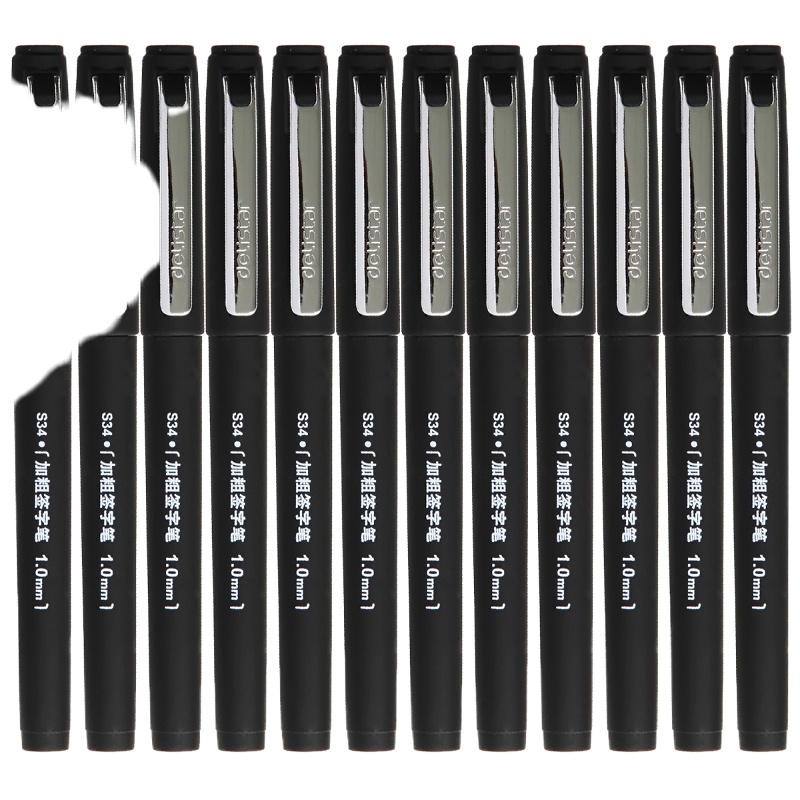 得力(deli) s34/1.0mm加粗中性笔黑色(12支/盒)