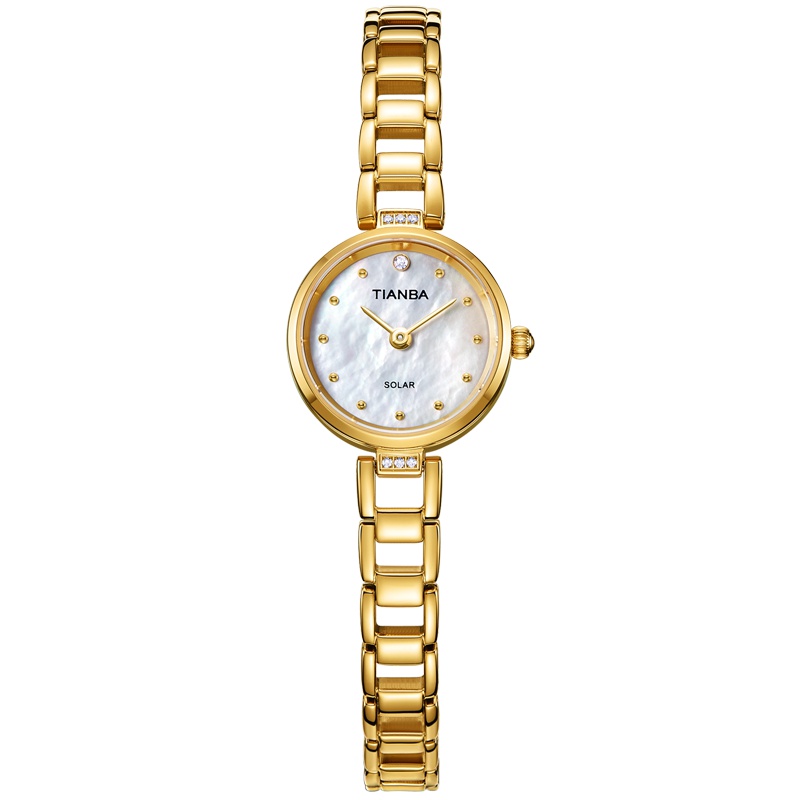 天霸(TIANBA)光彩系列光能手表女小巧精致时尚气质手链表迷你小表盘专柜同款女士简约光能表 TL9012.08SG