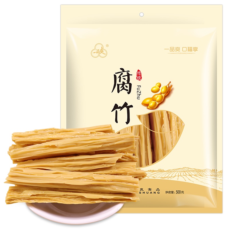 一品爽腐竹500g 黄豆原浆腐竹干货手工农家凉拌豆腐皮