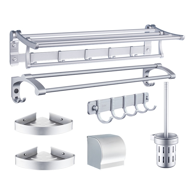 卡贝毛巾架太空铝免打孔卫生间浴室置物架浴巾架卫浴五金挂件套装