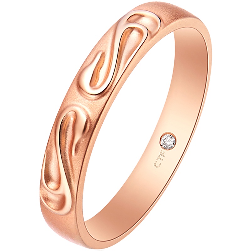 周大福珠宝首饰9K金钻石戒指/男款NU1214