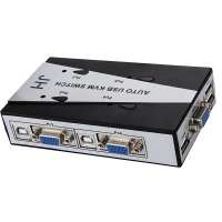 晶华 KVM转接器二进一出自动电子式配器 驱动盘 台式机笔记本电脑主机VGA切换器显示器共享器