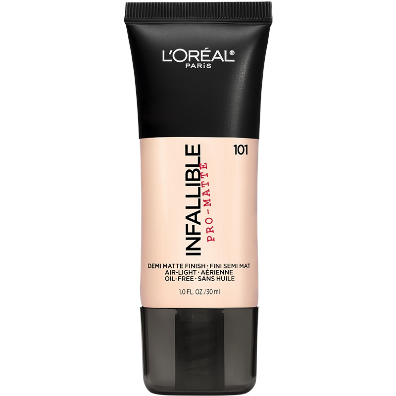 欧莱雅恒放溢彩持色哑光粉底液30ml亮肤色102#持久遮瑕油皮不脱妆哑光控油