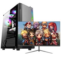 世纪之星 酷睿i5四核/AMD Radein 游戏独显/8G内存/256G固态+500G机械盘 台式电脑 DIY组装机 组装电脑主机 家用办公商务电脑学生游戏电脑台式机+24英寸