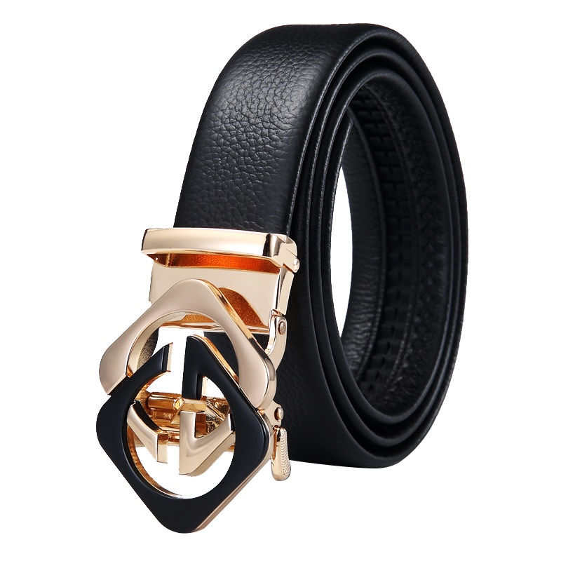 texwood萍果牌 皮带男真皮自动扣男士腰带头层牛皮百搭裤带中青年休闲简约牛皮裤腰带礼盒装