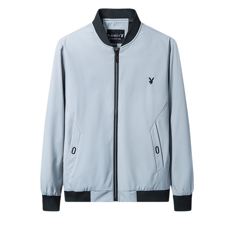 花花公子秋季夹克男士韩版潮流百搭薄款潮牌休闲棒球服外套春秋装
