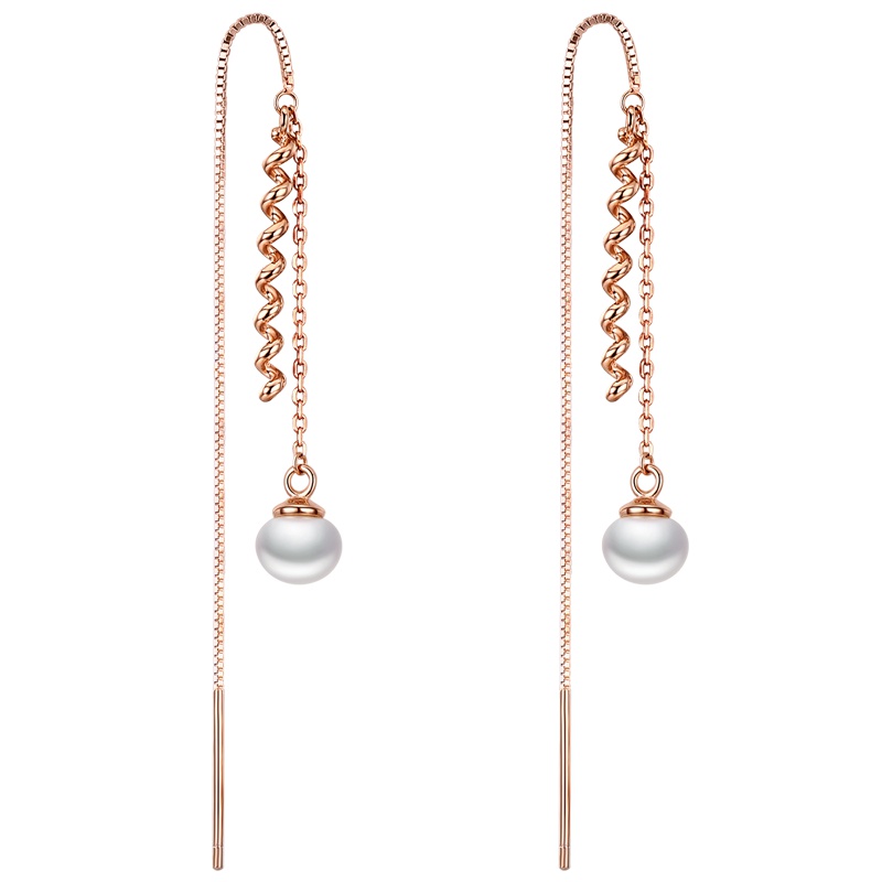 佰色传情(BRIR)925纯银耳线淡水珍珠耳坠气质简约百搭耳环女