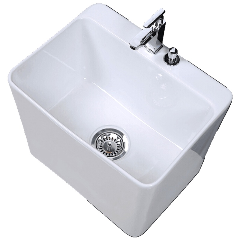 洗拖把池带龙头一体拖布池地盆阳台家用拖帕墩布池小号安心抵