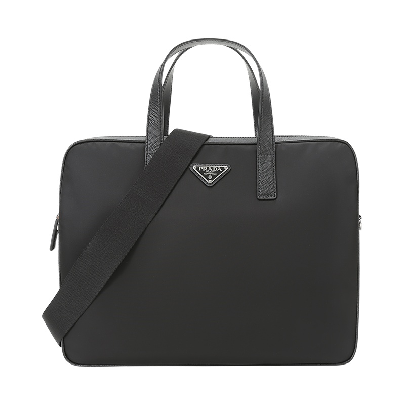 PRADA 普拉达 男士 Re-Nylon尼龙/皮革手提单肩斜挎包公文包2VE368 2DMH