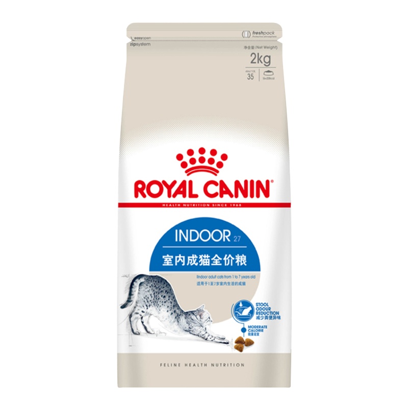 皇家(royal canin) 猫粮 室内成猫粮 Indoor27-12月龄以上 2kg