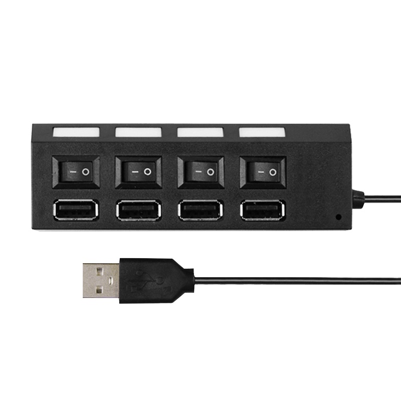 酷比客(L-CUBIC) LCHB02BBK 4口USB2.0集线器带开关HUB扩展坞