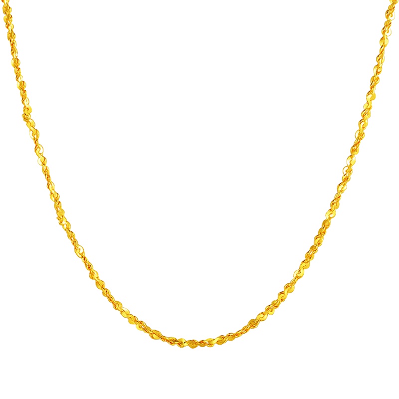 手拉手(Slaso)珠宝 黄金项链足金999女款满天星素链金链足金锁骨链闪耀纯金链子