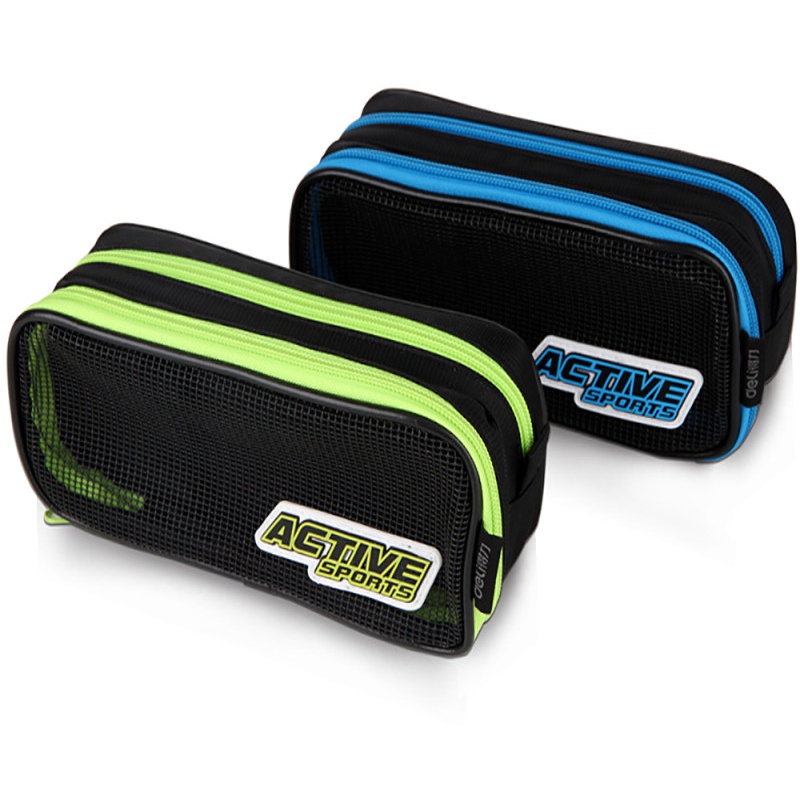 得力(deli)31706笔袋 多功能学生帆布袋 文具盒 铅笔盒 学生文具 笔筒/笔袋