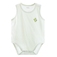 Aengbay 婴儿超薄提花包屁衣宝宝透气网眼三角哈衣夏季吊带背心棉