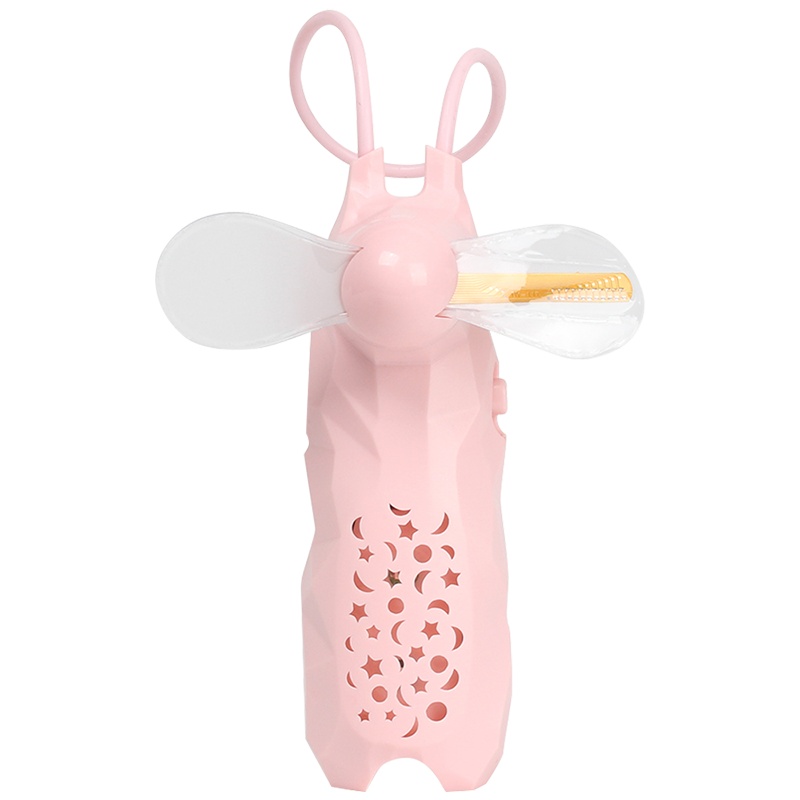 软萌迷你小风扇USB充电电扇卡通夜灯发光字幕多款式儿童夏日降温带挂绳789-6(颜色随机)