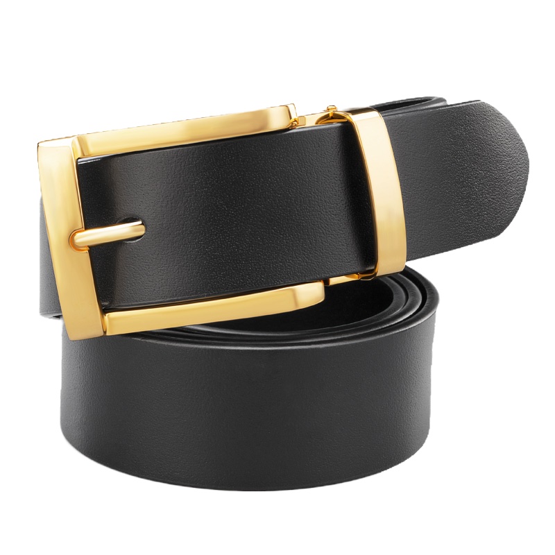 牛当家(CattleOWN)男士腰带真皮头层牛皮裤带男时尚商务黄铜针扣皮带青年1975