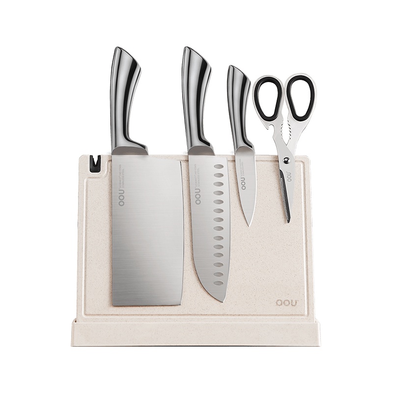 锋驰系列六件套全套厨房锋利不锈钢刀具剪刀菜板刀座便捷实用套装