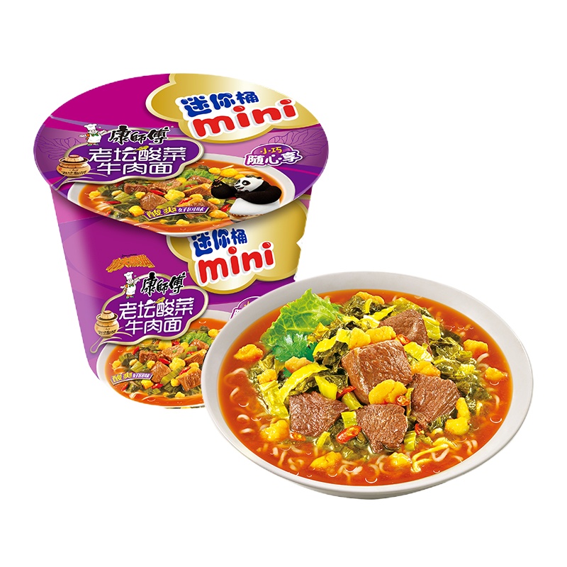 SNWQ康师傅MINI桶酸菜牛肉12桶/箱 按箱起售