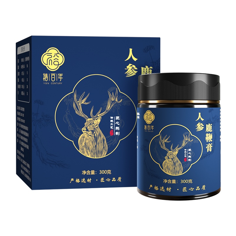 裕百年 人参鹿鞭膏300克 鹿鞭肽男用补品男人牡蛎男性肾搭鹿茸膏