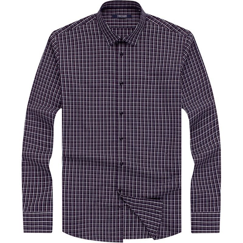 YOUNGOR/雅戈尔男士商务休闲新品紫色长袖衬衫049KFA