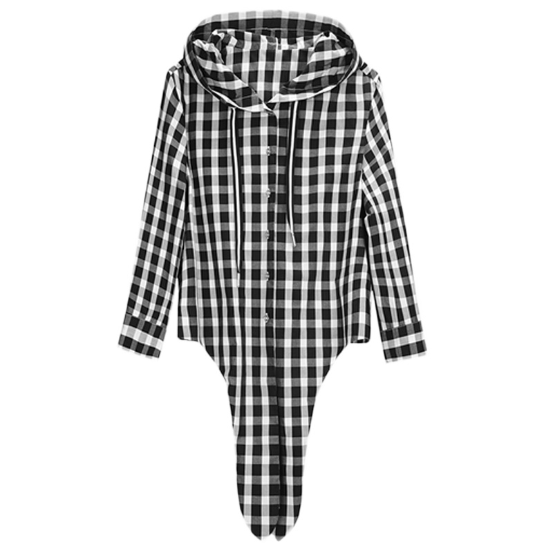 爱居兔春装2019女装 时尚短款维西格连帽衬衫