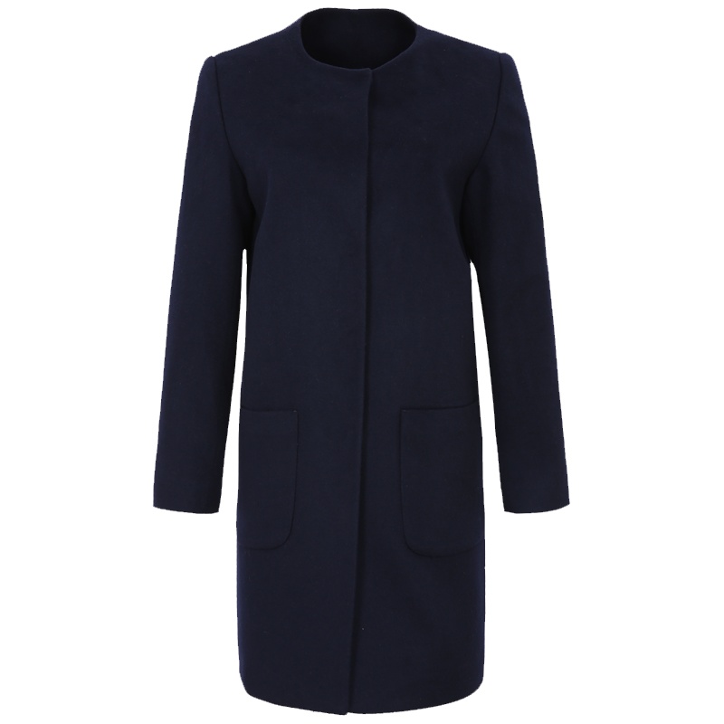 鄂尔多斯ERDOS 秋冬中长款羊毛女式大衣女士毛呢外套