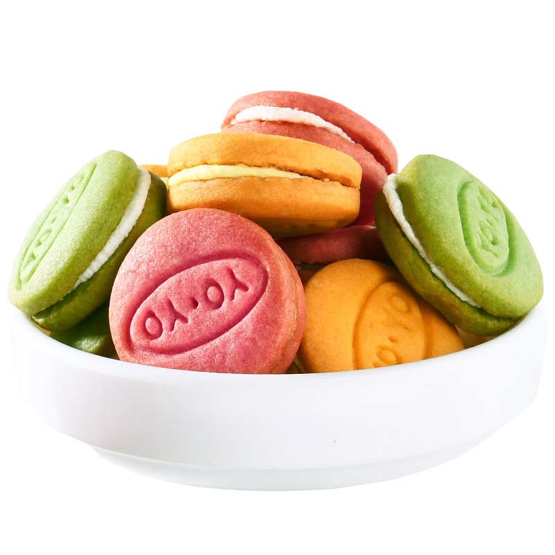 马卡龙夹心进口饼干376g/袋草莓柠檬奶油味零食饼干进口食品批发