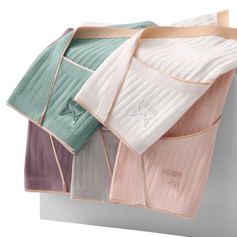 猫人4条装女士内裤女棉质抗菌舒适无痕透气少女式薄款亲肤中腰三角短裤头