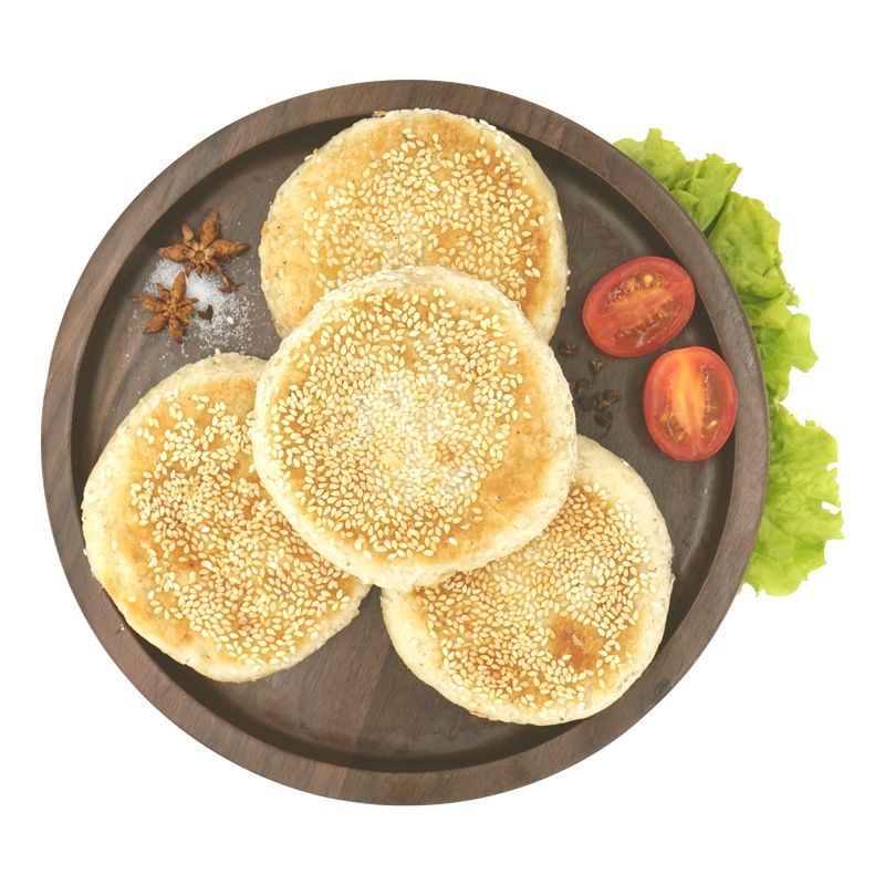 福成美食家 盐酥烧饼360g4个 早餐手抓饼 烧烤火锅 培根香肠伴侣