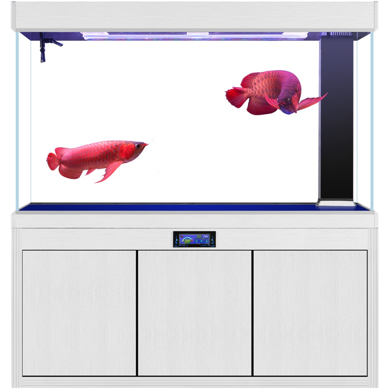 汉霸木纹底滤超白鱼缸水族箱玻璃客厅屏风生态鱼缸大型家用免换水